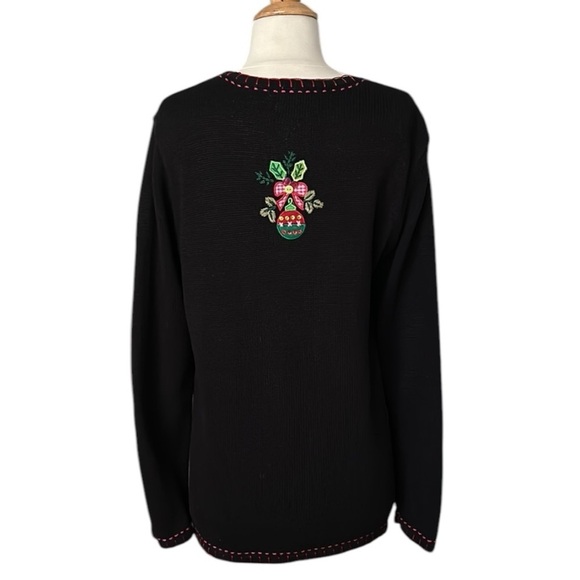 QUACKER FACTORY Vintage Christmas Sweater Light Up Embroidered Holiday Medium - Picture 8 of 17